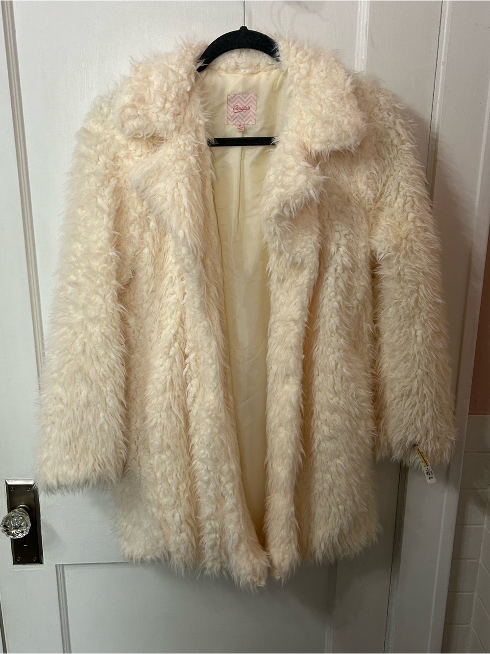 Candie's Cream Faux Fur Teddy Coat